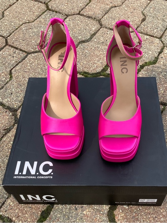 INC International Concepts Shoes - INC International Concepts Hot Pink Platform Ankle-Strap Sandals